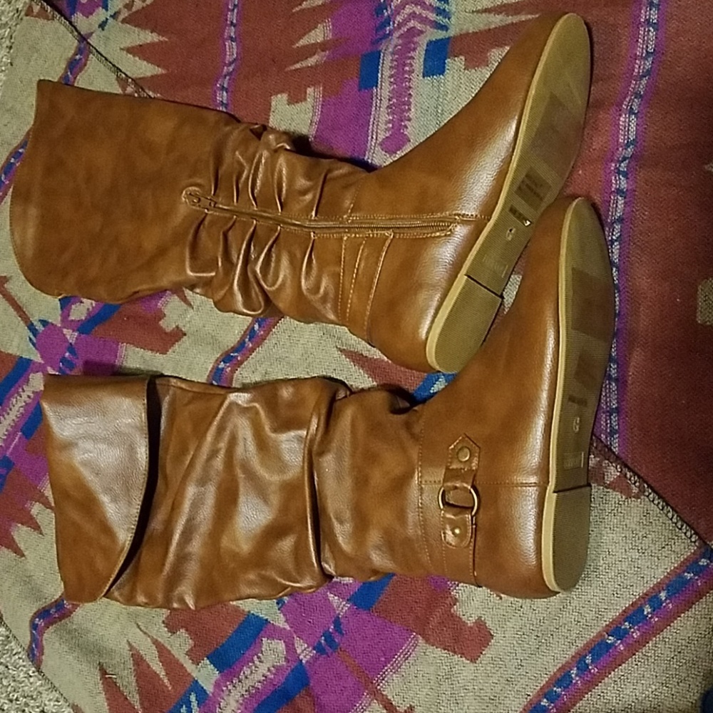 Over the knee brown boots